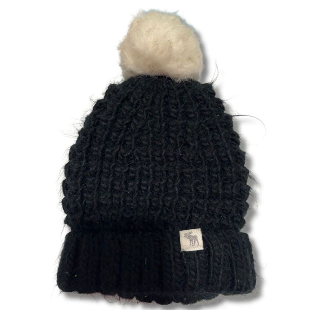 Abercrombie Kids Beanie - Black with White Pom